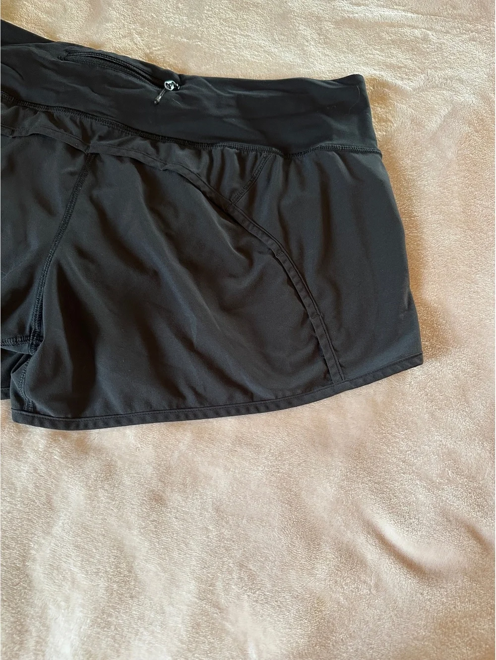 Lululemon Black Athletic Running Shorts with Back Zip Pocket – Size 10